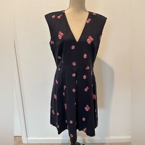 French Connection V-Neck Mini Dress with Pink Floral Pattern